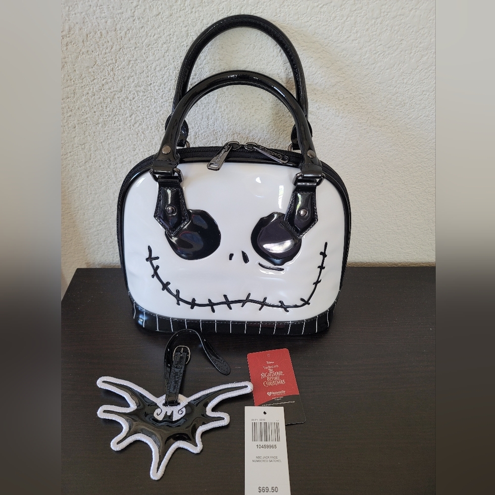 LOUNGEFLY JACK SKELLINGTON NIGHTMARE BEFORE CHRISTMAS TOP HANDLE BAG